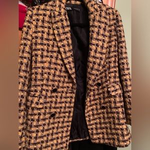 Cute zara tweed blazer and short set! Very cute with tights and booties.